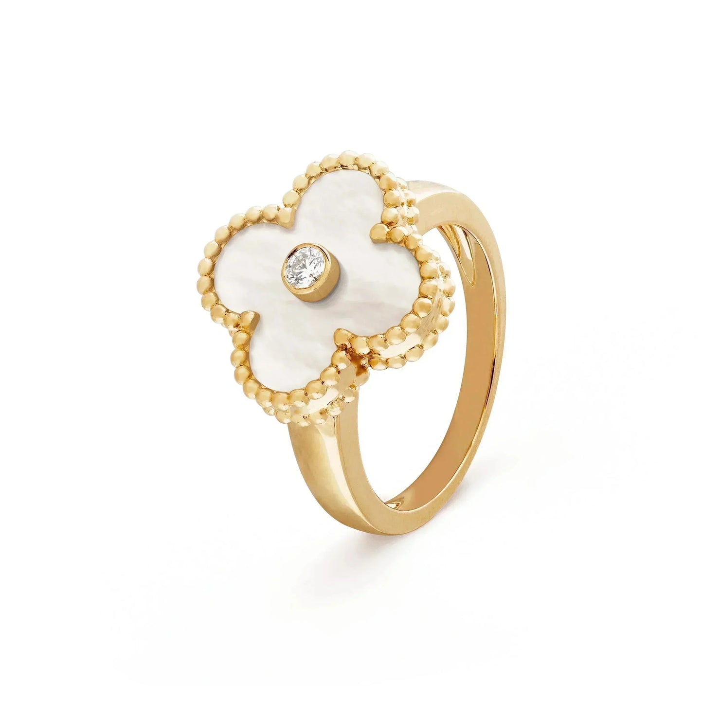 [basloveJW]CLOVER PINK MOP RING GOLD DIAMOND